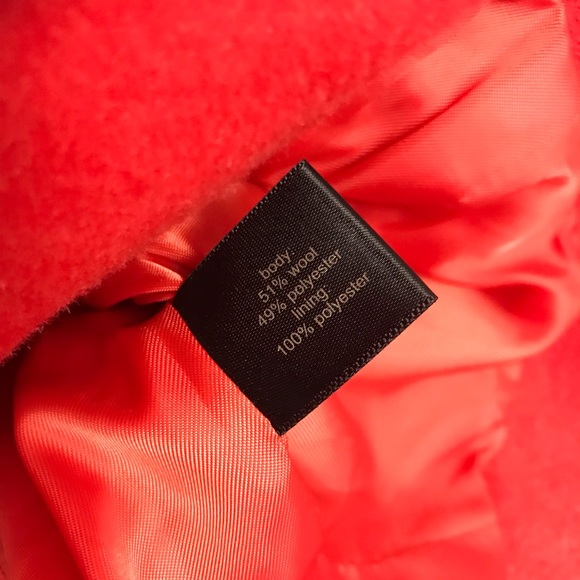 The Limited Wool Pea Coat Orange Coral Jacket XS - Picture 8 of 8